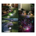 Foco Solar Led Multicolor Jardín Proyector De Luz Con Estaca 4 Foco solar con estaca, luz Multicolor, puesto en el patio - Napoles Novedades