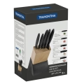 Set de 5 Cuchillos Tramontina con Soporte de Madera 2 Juego de 5 cuchillos de acero inoxidable con base de madera. Plenus Tramontina. Napoles Novedades