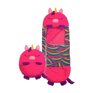 Saco de dormir unicornio fucsia con almohada y peluche integrado, Napoles Novedades